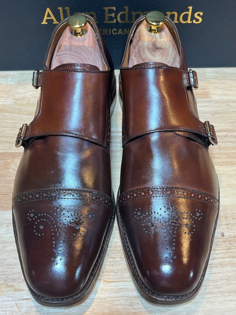 Allen Edmonds St. John’s Men's Leather Double Monk Straps Sz 12D Made USA 🇺🇸